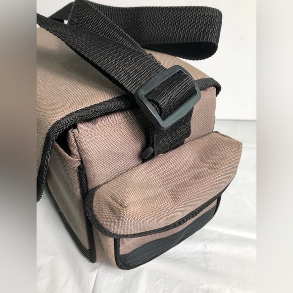 Vtg Optex Canvas Camera Bag Beige/black - Picture 8 of 11